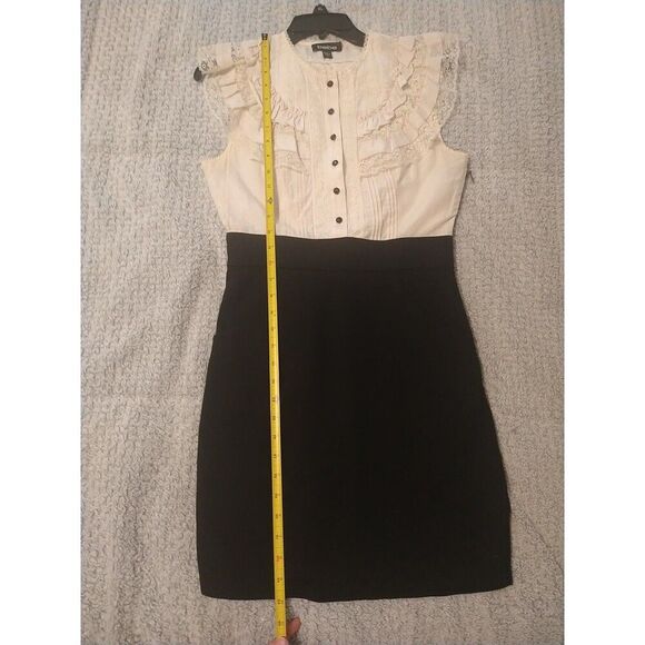 Bebe Vintage Lace Dress Sm Black Y2K Cottage Core Ruffled Feminine - Picture 8 of 11